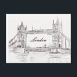 London Torn Bridge Black Bläck Classic Teckning Vykort<br><div class="desc">Med en penna och bläck illustration av London Bridge. Det här klassiska och sofistikerade svarta och vita teckning är perfekten till din favoritengelsman.</div>