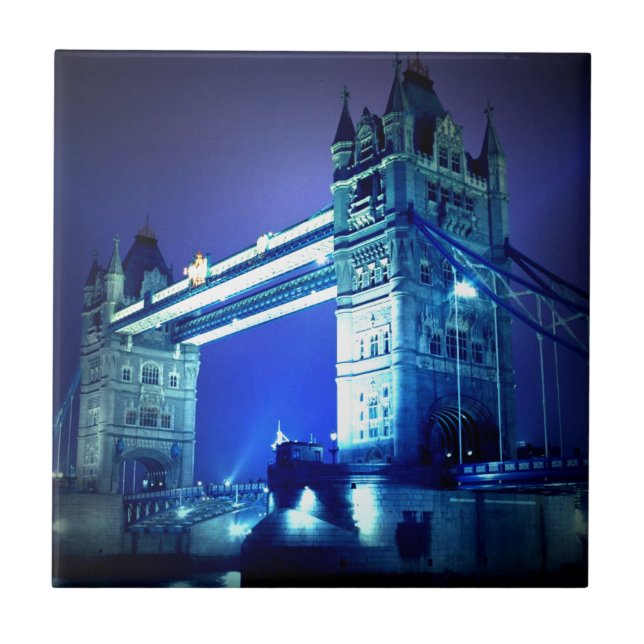 London Torn Bridge & Blue Natt Kakelplatta (Framsidan)