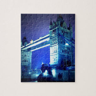 London Torn Bridge & Blue Natt Pussel