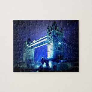 London Torn Bridge & Blue Natt Pussel