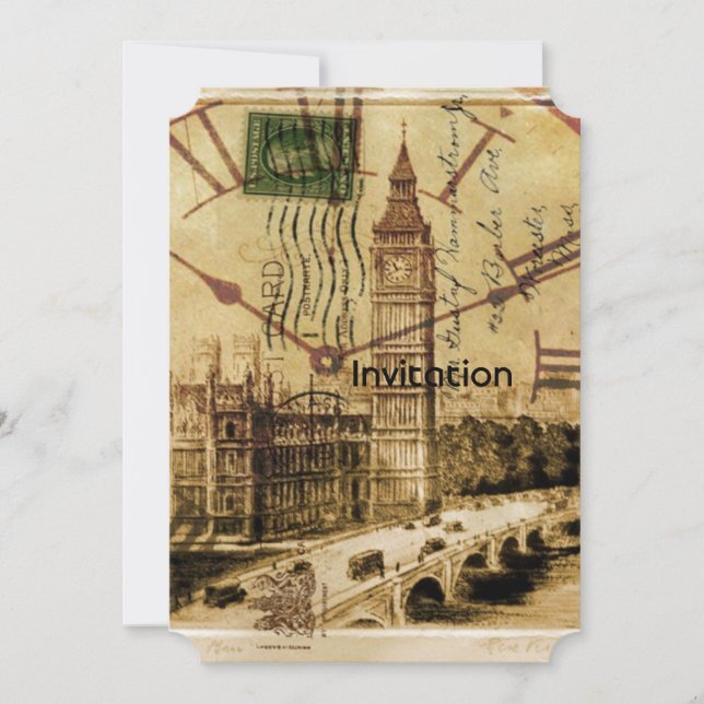 London Torn bridge clocktower big ben Inbjudningar (Framsida)