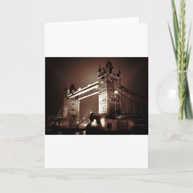London Torn Bridge i natt Kort (Framsida)