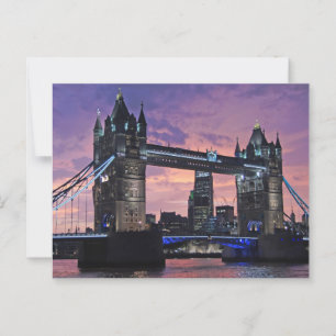 London Torn Bridge i natt Vykort