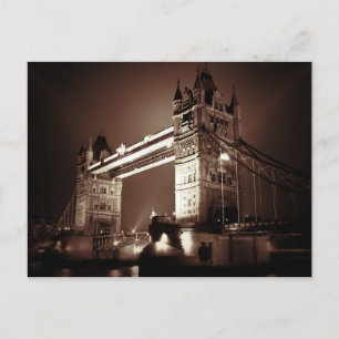 London Torn Bridge i natt Vykort