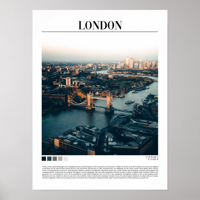 London Torn Bridge Minimalist Wall Art Poster (Framsidan)