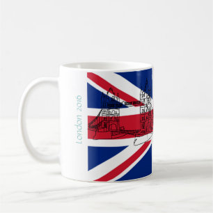 London Torn Bridge Union Jack Flagga British Kaffemugg