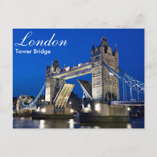 London - torn överbryggar på nattvykortet vykort