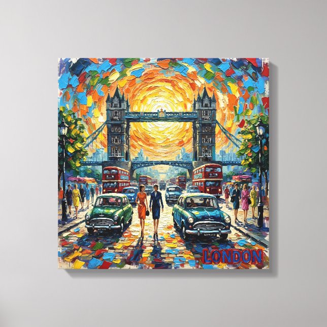 London Tower Bridge Iconic Scene Stretched Canvas (Framsida)
