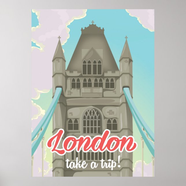 London Tower Bridge Resemålning affisch (Framsidan)