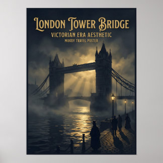 London Tower Bridge Victorisk gotisk resa Poster