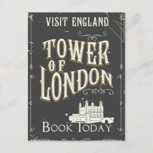 London Tower England vintage affisch Vykort