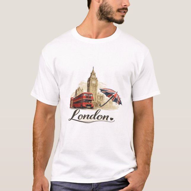 London Travel Graphic Men's T-Shirt  (Framsida)