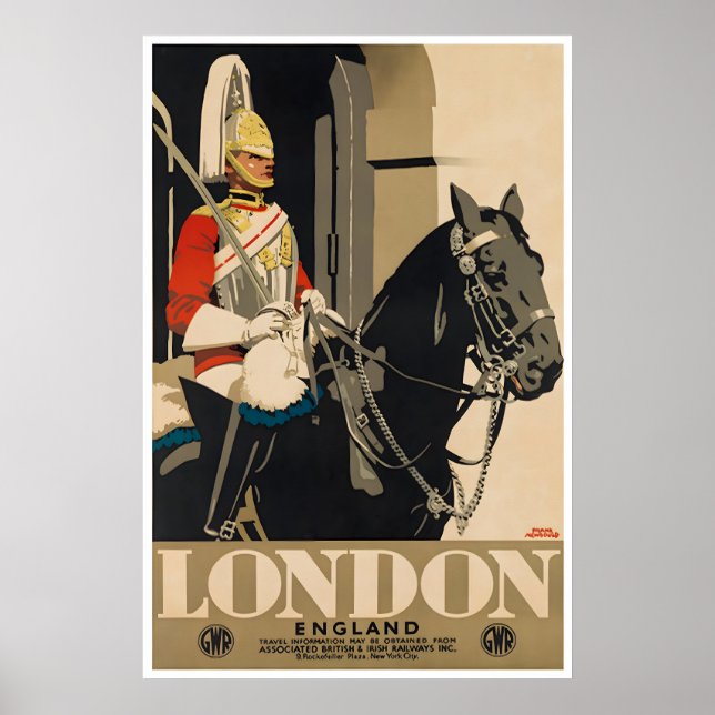 London Travel Poster England Art Tourism Ad (Framsidan)