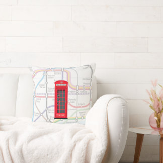 London Tube Map Custom Name Red Phone Booth Kudde