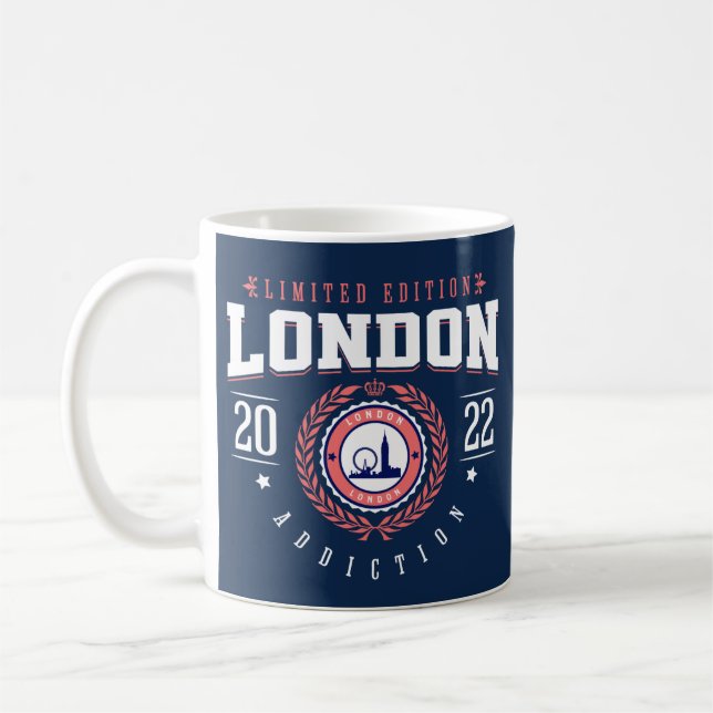 London UK City Traveler Sports Stil Navy Kaffemugg (Vänster)