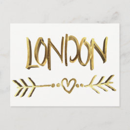 London UK Kärlek Elegant Guld Se Typografi Vykort
