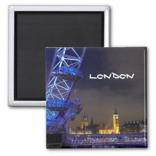 London UK Night liggande London Öga View Magnet