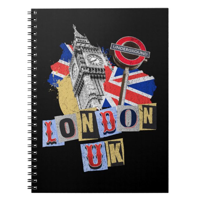 London UK retro stil design Anteckningsbok (Framsidan)