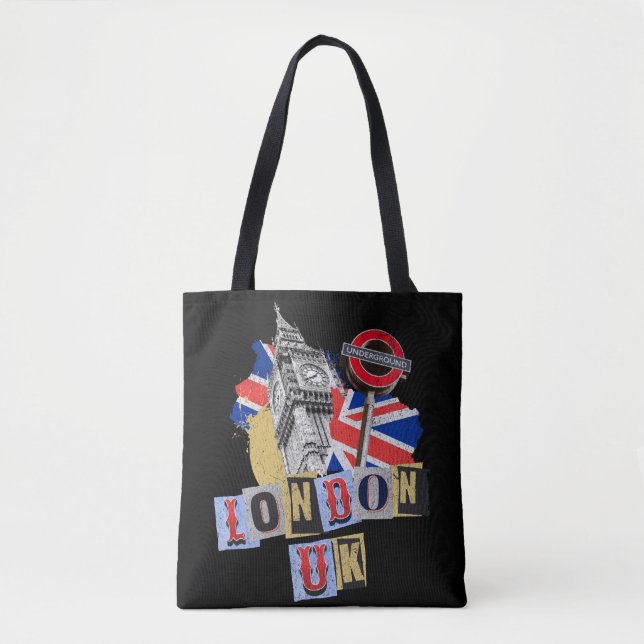 London UK retro stil design Tygkasse (Framsida)