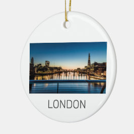 London Uk Skyline Förenade kungariket England Souv Julgransprydnad Keramik