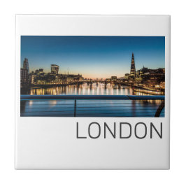 London Uk Skyline Förenade kungariket England Souv Kakelplatta
