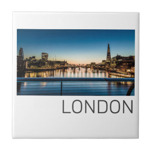 London Uk Skyline Förenade kungariket England Souv Kakelplatta