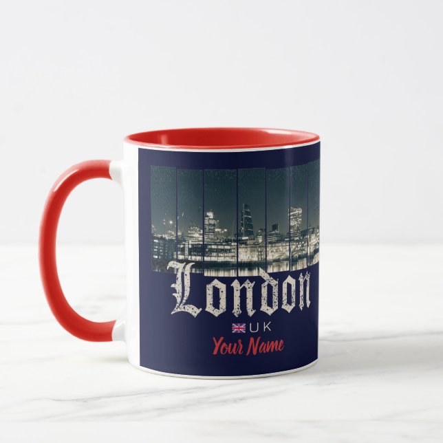 London Uk Skyline United Kingdom England vintage Mugg (Vänster)