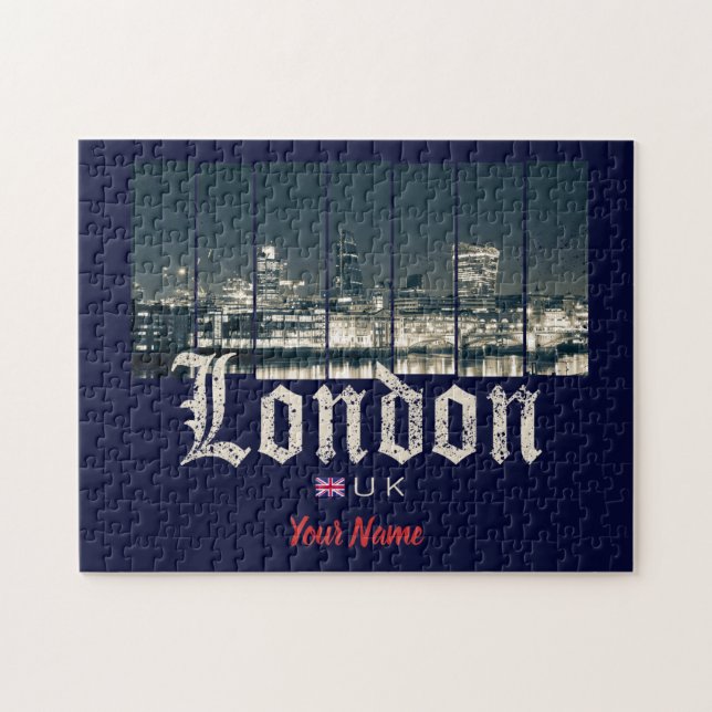 London Uk Skyline United Kingdom England vintage Pussel (Horisontell)
