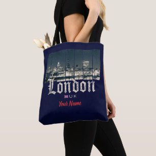 London Uk Skyline United Kingdom England vintage Tygkasse