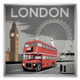 London UK vintage Fototryck