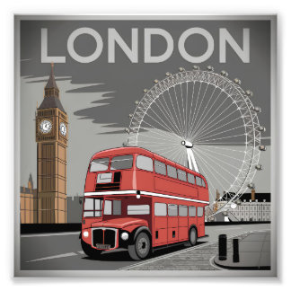 London UK vintage Fototryck