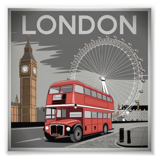 London UK vintage Fototryck (Framsidan)