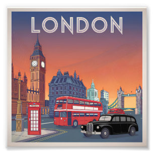 London UK vintage Fototryck