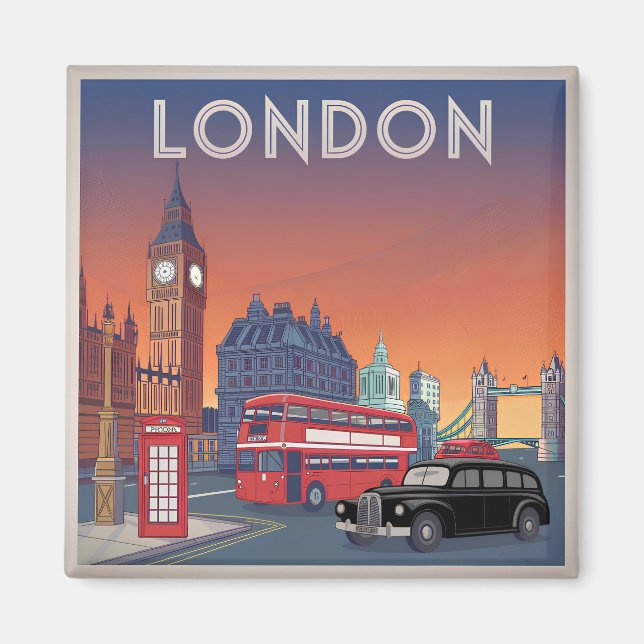 London UK vintage Magnet (Framsidan)