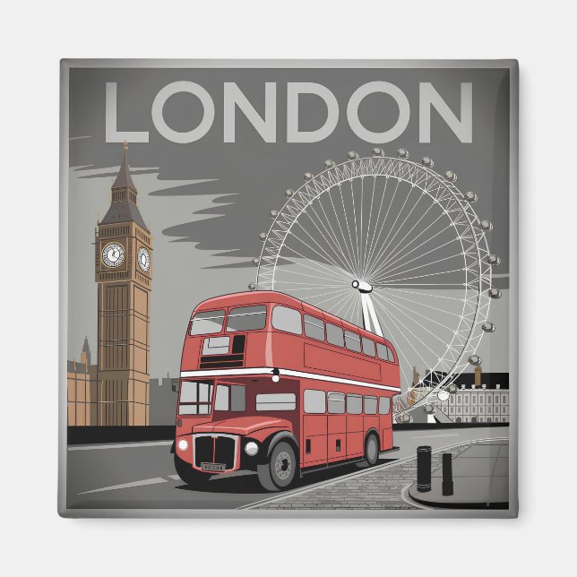 London UK vintage Magnet (Framsidan)