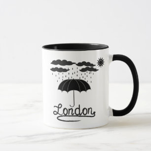 London under ett paraply mugg