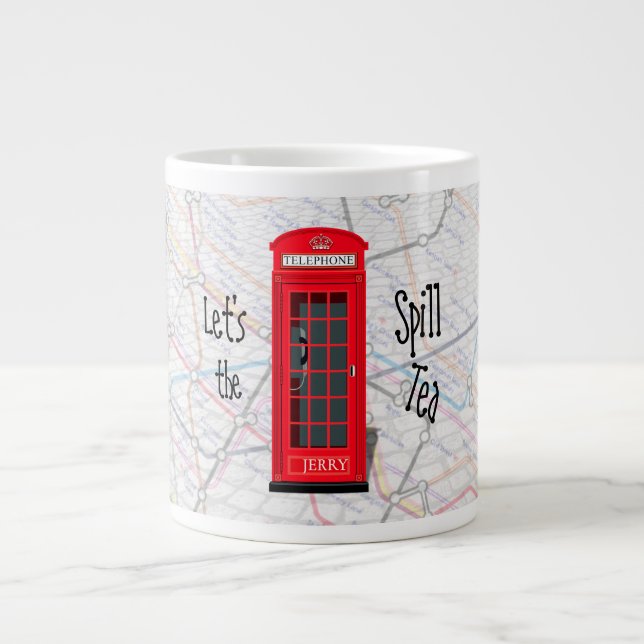 London Underground Tube Map Red Phone Booth Jumbo Mugg (Framsidan)