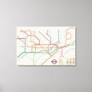 London underjordiska karta canvastryck