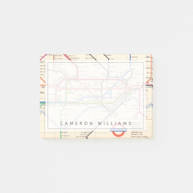 London underjordiska karta post-it block (Framsida)