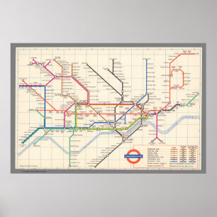 London underjordiska karta poster