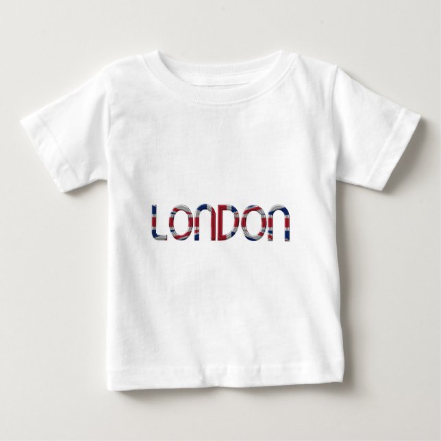 London Union Jack British Flagga Typography Elegan T-shirt (Framsida)