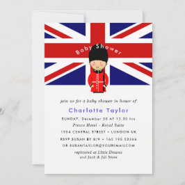 London Union Jack Theme Baby Shower Inbjudningar