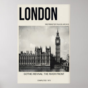 London Väggkonst Svart & Vitt Westminster