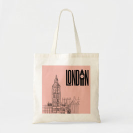 london vibes tote bag (rosa av bomullskandy) tygkasse