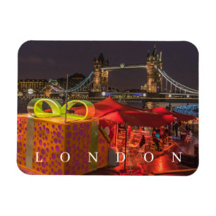 London vid julgranens kylmagnet magnet