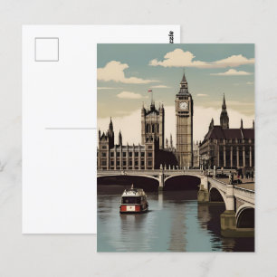 London vintage affisch vykort