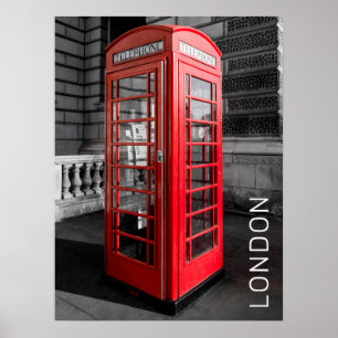 London Vintage Mobil Box UK Retro Telefon Poster