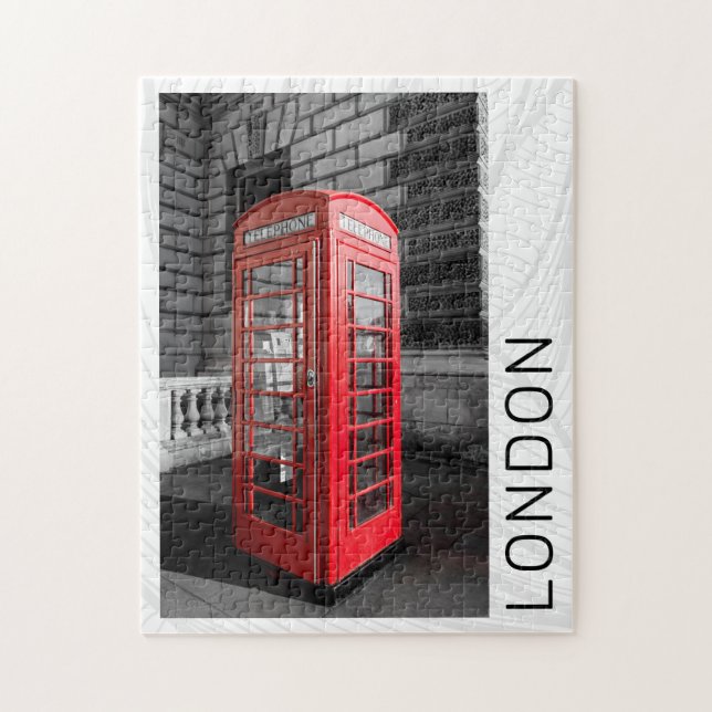 London Vintage Mobil Box UK Retro Telefon Pussel (Vertikal)