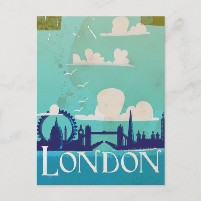 London vintage resemalj vykort (Framsida)