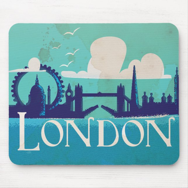 London vintage resemålningaffisch musmatta (Framsidan)